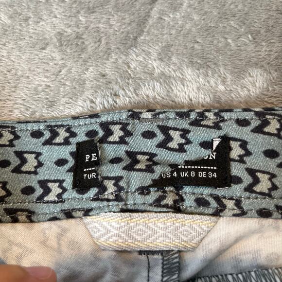 Peruvian Connection Birdseye Geometric Print Pants Sz 4‎ Cotton Cashmere Blend - Picture 4 of 8